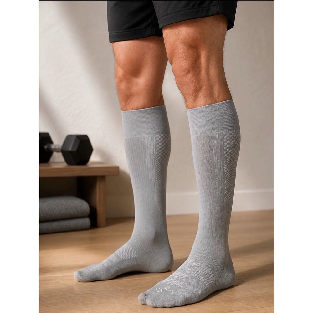 NWOP Tommie Copper Men’s Easy On Compression Socks Over The Calf - 2 Pair Large